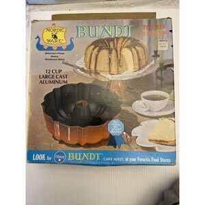 Vtg 60's NOS Nordic Ware 12 Cup Fluted Aluminum Bunt Baking Fluted Pan